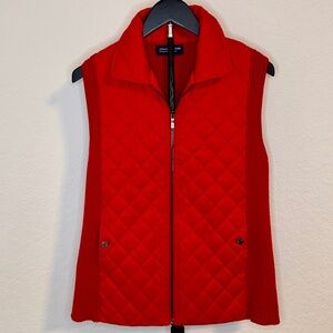 Jones New York, Signature Petite, Quilted Red Vest, Size: PL